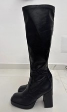 Stivali In Pelle Con Plateau