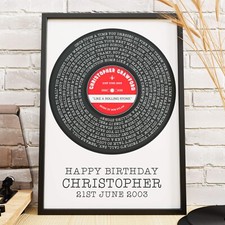 Poster Testo Canzone Disco