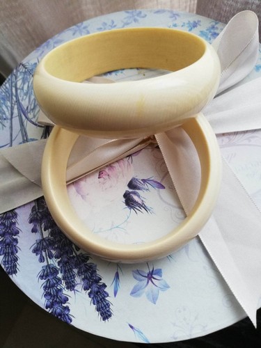 Bracciale bangle osso anni 70 - bracciale,