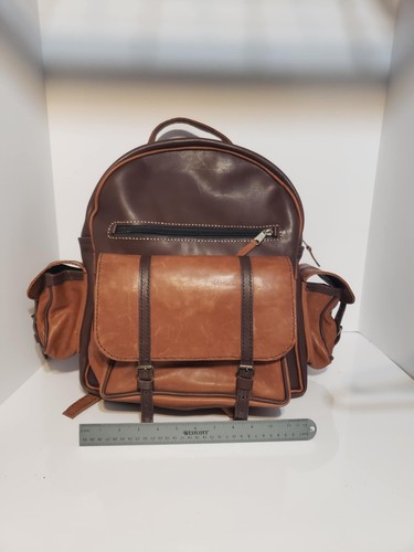 Zaino pelle marrone - marrone, con