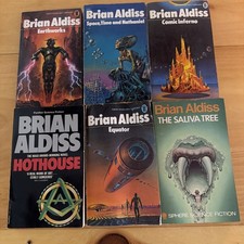 Lot of 6 Brian Aldiss Vintage Sci-Fi PB Books Hothouse Earthworks Saliva Equator