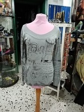 Maglia Donna Desigual Grigio E Nero Tg M