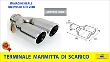 Terminale scarico inox universale auto per marmitta tuning cromato set doppio 