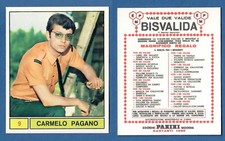 FIGURINA EDIZIONE PANINI - CANTANTI 1969 -  NUOVA/NEW  - 009 CARMELO PAGANO