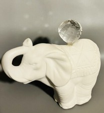 Elefante Statuetta Porcellana Con Swarovski 