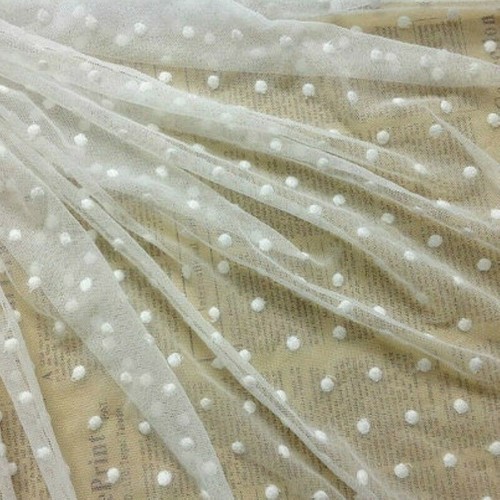 Pizzo tessuto avorio - avorio, tulle