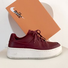 SNEAKERS NIKE AIR FORCE 1 UNISEX DONNA UOMO EU38 BIANCO BORGOGNA PLATFORM