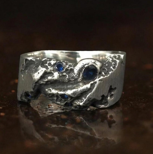 Anello vintage zaffiro blu - anello,