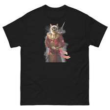 T-shirt classica da uomo gatto siamese guerriero tailandese razza asiatica Thailandia amante degli animali domestici