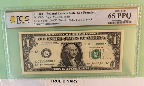 True binary 01110000 1 - true, l