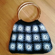 Grande borsa crochet grigia e