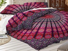 Set Copripiumino con Copricuscino Mandala Indiano Doona Singolo Matrimoniale Queen King