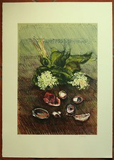 GIANCARLO CAZZANIGA  litografia MUGHETTI 70x50 firmata numerata anno 1984