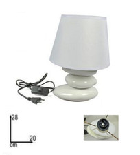 x Lume Lampada  Abat Jour Comodino Comò in Ceramica 28 cm E14 Bianca Moderna Dfh