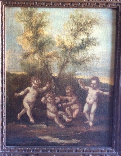 Antico quadro con putti - putti, scuola
