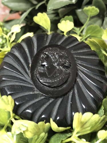 Spilla lutto vintage - , finto