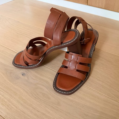 Sandali pelle con tacco - sandali, h&m