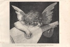 Antique Print ANGEL WITH