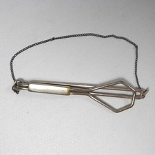 FERMA CRAVATTA FERMACRAVATTA TIE CLIP ART DECO IN METALLO ARGENTATO VINTAGE V906