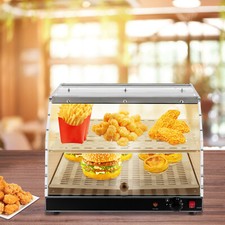 Scaldavivande 2 Strati Espositore Alimenti Rettangolare Pasticceria Display Case 250W