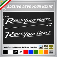 2x Adesivo stickers compatibile YAMAHA R1 R6 R3 Revs Your Heart Bianco Vinile 