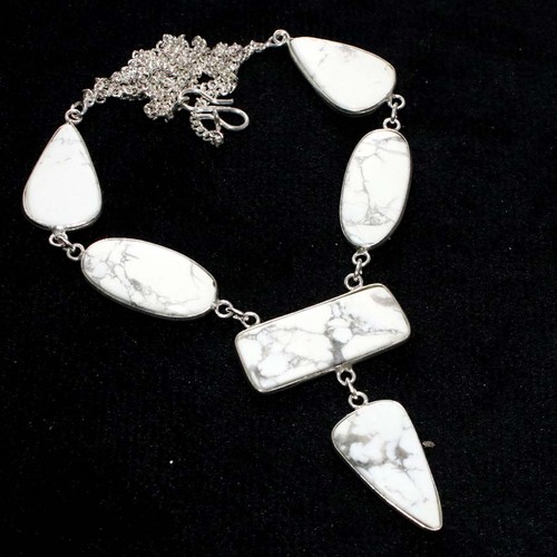 Collana lunetta howlite grande - howlite,