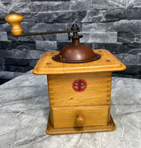 Antique coffee grinder wooden - coffee,
