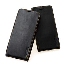 Cover in pelle per smartphone Apple / Samsung / Huawei custodia protettiva nera  