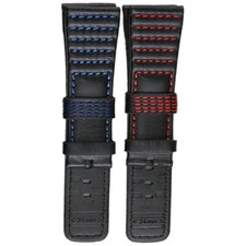28mm nero pelle rossa - pelle,