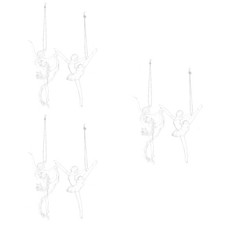  6 Pezzi Ballerina Bambina Ornamenti Albero di Natale Ciondolo Glitter Bambina