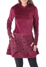 PUREWONDER Abito elfo in velluto con cappuccio a punta e sopragonna, abito n. 25