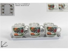 Set 6 Tazzine Tazze Caffè Con