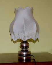 Lampada in legno argentata con foglia d’argento • Vintage