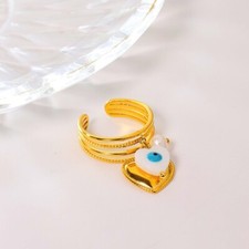 Anello L17 con cuore e perla