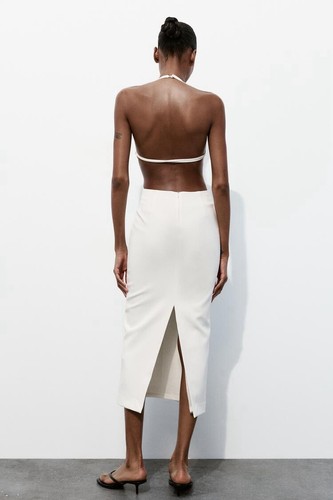 Abito midi bianco zara - midi,