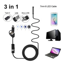 Endoscopio 3 in 1 USB/Type-C Boroscopio d'ispezione con fotocamera impermeabile 