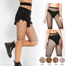 Pantaloncini In Rete Trasparente Da Donna Leggings Al Ginocchio A Vita Alta