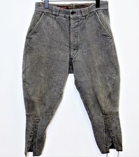 Pantalone equitazione caccia vintage francese anni 50 AU COUTIL BRETON grigio cotone piqué W32