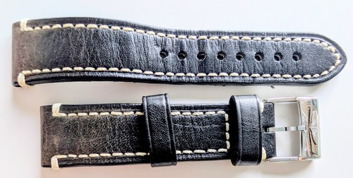 Cinturino pelle nero - nero, cucito