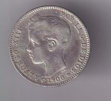 spagna - 1 peseta 1900 Alphonse XIII