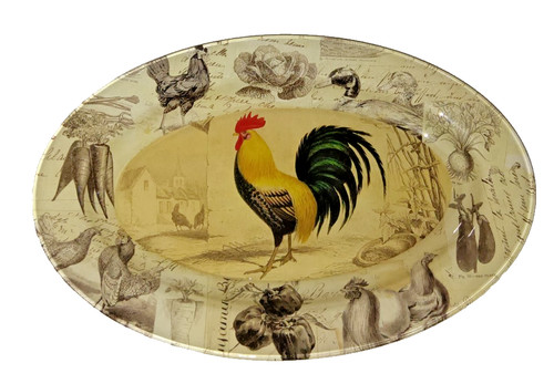 Piatto vetro vintage - vetro, 14"