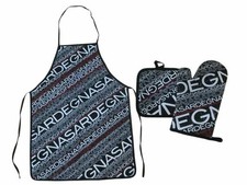 SET CUCINA 3 PEZZI GUANTO DA FORNO + PRESINA + GREMBIULE Scri Sardegna Barbecue 