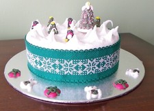 Kit O Schema Di Punto Croce - Florashell - Fascia Per Torta Fiocco Di Neve