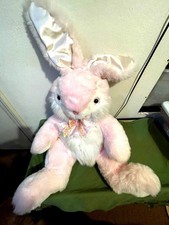 Peluche coniglio rosa e bianco