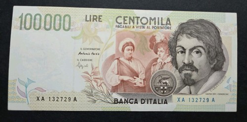 100000 lire caravaggio - lire, ii°