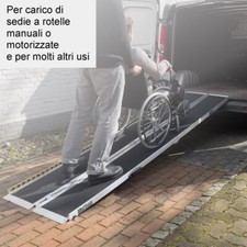 Rampa disabili 3 metri pieghevole pedana per carico carrozzina e sedia a rotelle