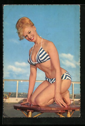 Cartolina donna bikini - cartolina, a