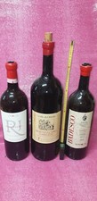 Lotto 3 bottiglie vuote del vino Montepulciano 5lt, Badesco 3 lt, Rajamagra 3 lt