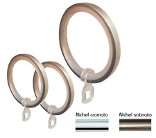 Anelli in Nichel 40 mm. con gancio per bastone 20 mm tenda. Occhielli Linea Easy
