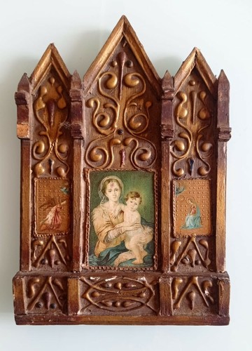Antica icona madonna con - icona,